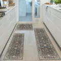 Bohemian floral 3-piece kitchen rug set, non-slip runner and mats for home floor decor. - 40*60cm / Bohemian Floral Kitchen Mat - Black