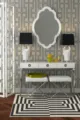 Alfombra geometrica retro para sala de estar dormitorio felpudo resistente al desgaste - 50*80cm / Haojian-2