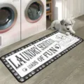 Laundry floor mat with cute dog paw print, non-slip doormat for home laundry room decor. - 40*120cm / Gray
