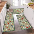 Bohemian floral kitchen mat set, botanical runner rugs for home floor decor detail view - 40*60cm / Kitchen Mat Set A-4