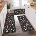 Bohemian floral kitchen mat 3-piece set, non-slip runner and rugs for home decoration. - 40*60cm / Kitchen Mat Set A-1