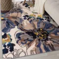 Modern large floral area rug for living room retro abstract flower carpet bedroom sofa mat - 40x60cm / Cream Floral