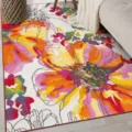 Modern large floral living room rug with vibrant abstract pattern and cozy texture for home. - 40x60cm / Multicolor Floral