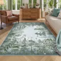 Midnight jungle green living room area rug plush botanical flower bedside mat sofa pad - 40*60cm / Winter Jungle