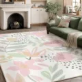 Tapis de salon floral botanique moderne doux style nordique tapis de sol pour decor de sofa - Tapis de Salon Paradis Botanique - Rose Mode