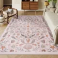 Detailed view of vintage coastal area rug featuring ocean shell and starfish patterns for living room. - 50*80cm / Retro Coastal (2)