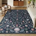 Vintage coastal living room rug with detailed marine shell pattern, perfect decor detail. - 50*80cm / Retro Coastal (3)