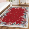 Cozy Christmas theme area rug with cute snowman and snowy village pattern for living room decor. - 50x80cm / Christmas Carpet 4 Square
