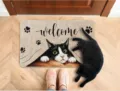 Cute cat welcome doormat for front door, non-slip entry rug and floor mat for home decor. - 40*60cm / Cat-2