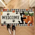 Fall black cat pumpkin doormat, autumn harvest welcome floor mat for home entryway and indoor decor. - 40*60cm / Cat-1