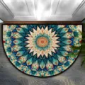 Semicircular Mandala Doormat Floral Anti-Slip Entrance Mat Boho Floor Rug for Home - 40*60cm / Mandala Half Circle 2