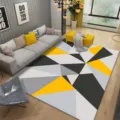 Geometric living room rug, yellow and grey abstract triangle pattern carpet for home decor variant. - 80*120cm / Geometric Carpet 3