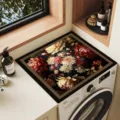 Vintage floral washing machine top cover dustproof mat, absorbent and non-slip pad. - 40*40cm Tech Fabric Rubber Base / Hidden Fragrance