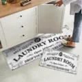 Vintage laundry room floor mat set, non-slip kitchen runner rug and small mat combo - 40*60+40*120cm / CF-2
