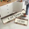 Kitchen mat set, vintage laundry sign design, anti-slip absorbent floor carpet for home use. - CF-8
