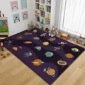 Cartoon Outer Space Kids Rug Nursery Bedroom Playmat Soft Area Carpet Home Decor - 80*120cm / Cartoon Rugs - 1