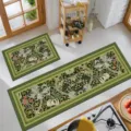 Kitchen floor mat two piece set green floral botanical non slip absorbent rug home decor - 40*60cm / RZ-Lurelgo