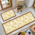 Set di 2 tappeti da cucina con fiori freschi, tappetino antiscivolo assorbente per casa. - RZ-Reg