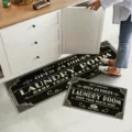 Non-slip laundry room runner rug set vintage black laundry mats for home floor decor - CF-7