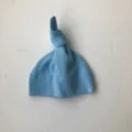 Cute light blue baby knot hat infant soft cotton beanie newborn daily wear headwear - One Size / Light Blue Hat