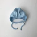 Baby Blue Bonnet Cute Tulle Pom-Pom Infant Hat Soft Cotton Toddler Headwear. - One Size / Light Blue Pom-Pom Hat