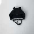 Black baby bonnet infant cute cotton hat with ties and small ear decor variant style. - One Size / Black Pom-Pom Hat