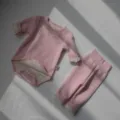 Pink baby long sleeve romper and high waist pants set, soft cotton infant clothing for spring. - 73cm / Light Pink Winter Fleece-Lined