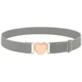 Ceinture elastique pour femme avec boucles en cœur d or rose accessoire de taille polyvalent. - Gris clair