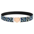 Ceinture élastique avec boucle cœur dorée et joli motif d'étoiles bleues pour femme. - Étoile bleue