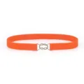 Women's orange elastic waist belt with metal buckle, versatile dress decorative belt. - Orange With Silver Buckle