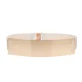 Brede elastische tailleceintuur voor dames met gouden spiegel metalen plaat mode chic - Beige