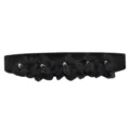 Black elastic waist belt with floral decor for women, stylish dress accessory cincher. - 5 Flowers Color 6