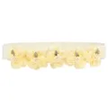 Elegant elastic waist belt featuring five delicate yellow flower details and metal leaves for women. - 5 Flowers Color 11
