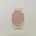 Baby summer sleeveless strap romper, pink white colorblock, soft and breathable baby bodysuit. - 66cm / Single Item / Dark Pink Romper