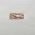 Soft pink baby headband with cream knot infant hair accessory comfortable toddler hair band - Dark Pink Headband
