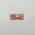 Cute infant baby pink hair band with white bow knot soft cloth headband daily wear accessory - Orange Pink Headband