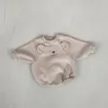 Cute baby bear ears romper infant long sleeve bodysuit casual sweatshirt style infant clothing - 66cm / Grey Apricot