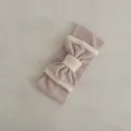 Baby knit bow headband infant solid color ribbed hair accessory cute toddler headwear - Pink Purple Hairband