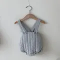 Baby quilted suspender romper, thick winter baby jumpsuit for infants, cute newborn clothing. - 73cm / Gray