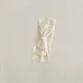 Cute off-white ribbed baby headband with cute bow, soft cotton infant hair accessory. - One Size / Beige Headband