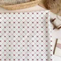 Retro red white grid fabric DIY handmade doll clothes tablecloth decorative material - Red and White Rhombus Butterfly (SZBA146702) / 30x20cm