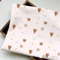 Pink cartoon bear decorative cloth DIY handmade fabric for student dorm table decor - 60x40cm / Pink