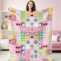 Απαλη κουβερτα φλανελες με σχεδιο patchwork φρουτων και λουλουδιων για καναπε κρεβατι - Ποιμενικό Στυλ Patchwork Φλοράλ (FMTA191701) / 60x40cm