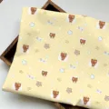 Cute cartoon bear print fabric, yellow star pattern table cloth for DIY handmade material - 60x40cm / Yellow