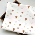 Cute cartoon bear printed fabric desktop decorative cloth DIY handmade fabric material item - 30x20cm / White