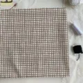 Korean style brown grid fabric tablecloth, perfect for DIY handmade and home decoration use. - Plaid Style (SZBA081405)