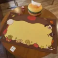 Cute cartoon dog placemat, cotton linen table mat for dorm dining table home decor. - Foodie Dog (GL11)