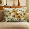 Rectangle sunflower printed throw pillow cover for living room sofa home decor cushion. - Pattern 4 (Cover Only) / 50x30cm