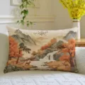 Chinese landscape long pillow decorative cushion Chinese style architecture print soft - Ancient Landscape Style 2 (SBZA146202) / 50x30cm (Cover Only)