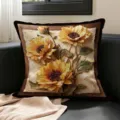 Retro Sonnenblume Kissenbezug für Wohnzimmer und Schlafzimmer, superweiches Dekokissen. - 35x35cm / Nur Kissenbezug / 3D Sonnenblumen Druck (SBZA287002)